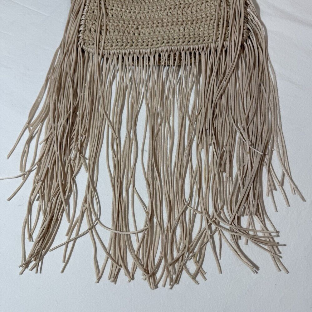 Bohemian Crochet Purse Hippy Boho Knit Fringe CottageCore Bag Festival Festival - Picture 7 of 13